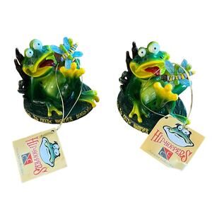 Character Collectibles Hip-Hoppers NIB Set of 2 Frog Figurines Dragonflies 3"